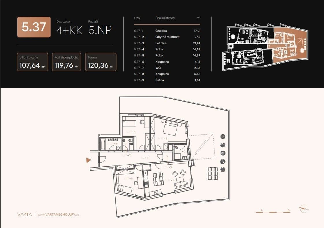 Prodej bytu 4+kk 120 m², Milánská, Praha, Praha Prodej bytu 4+kk 120 m², Milánská, Praha, Praha