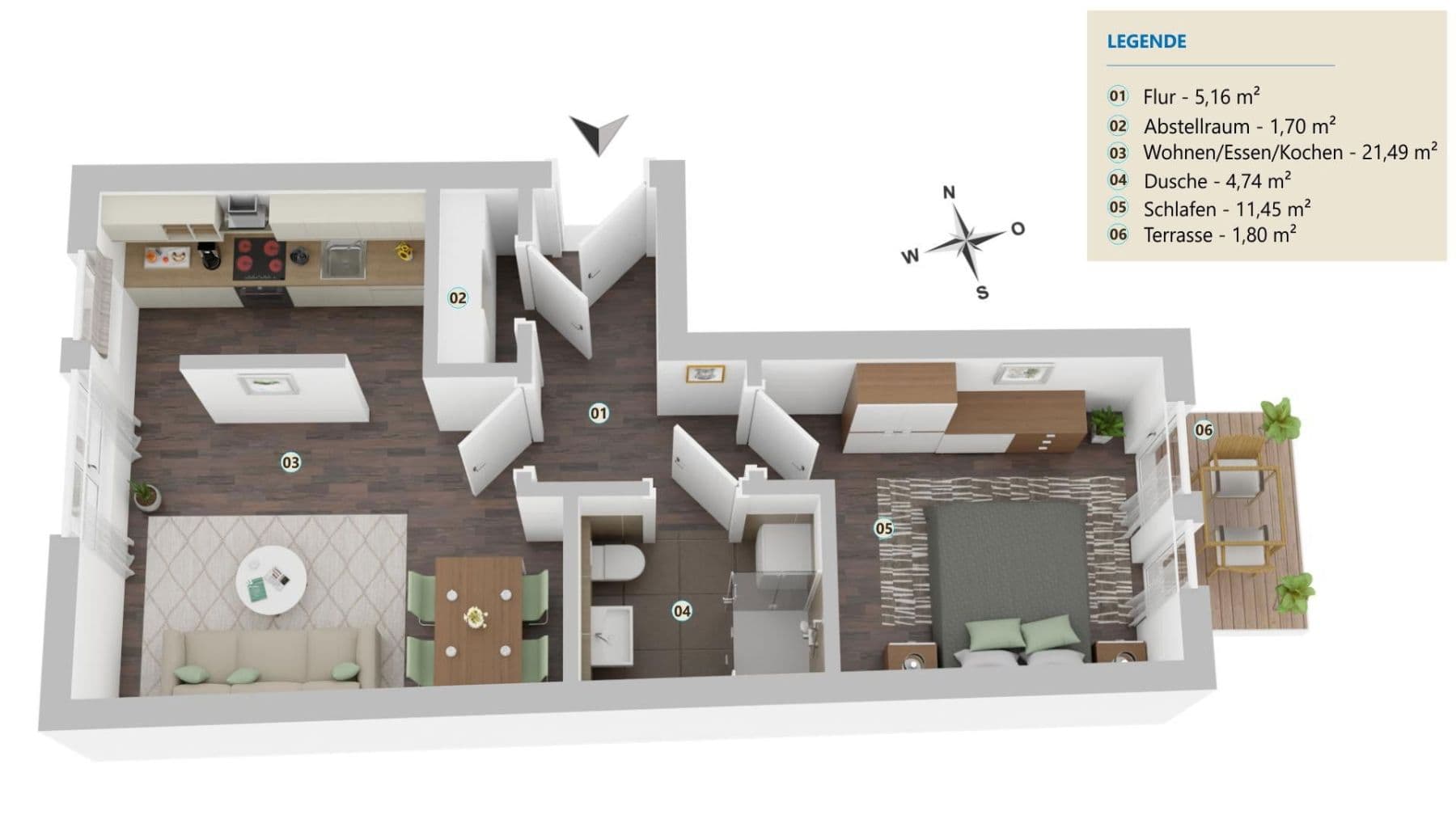 Pronájem bytu 2+1 47 m², Luisenstraße 14a, Oranienburg, Braniborsko Pronájem bytu 2+1 47 m², Luisenstraße 14a, Oranienburg, Braniborsko