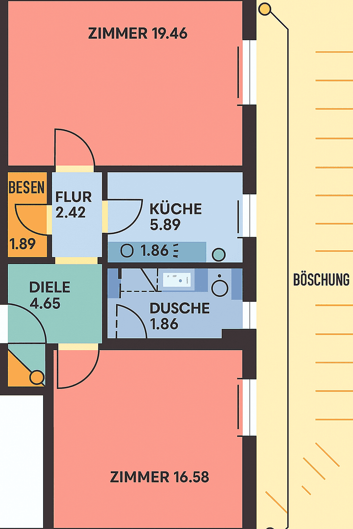 Pronájem bytu 2+1 58 m², Pfinztal, Bádensko-Württembersko Pronájem bytu 2+1 58 m², Pfinztal, Bádensko-Württembersko