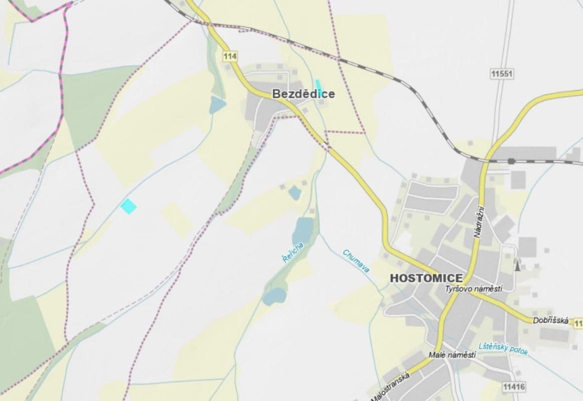 Prodej pozemku 3.640 m², Hostomice, Středočeský kraj Prodej pozemku 3.640 m², Hostomice, Středočeský kraj