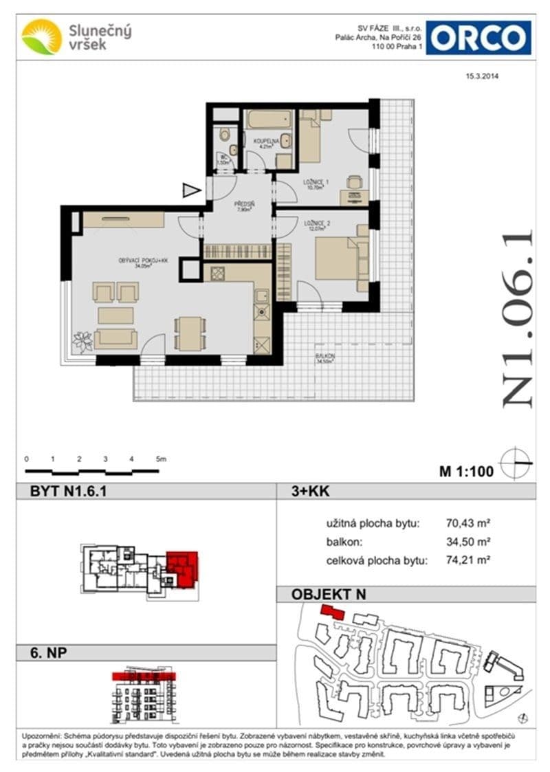 Pronájem bytu 3+kk 74 m², Rižská, Praha, Praha Pronájem bytu 3+kk 74 m², Rižská, Praha, Praha
