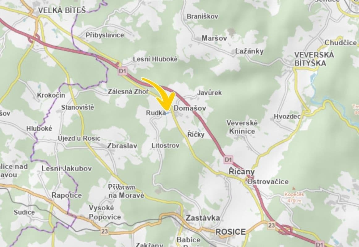 Prodej pozemku 964 m², Domašov, Jihomoravský kraj Prodej pozemku 964 m², Domašov, Jihomoravský kraj