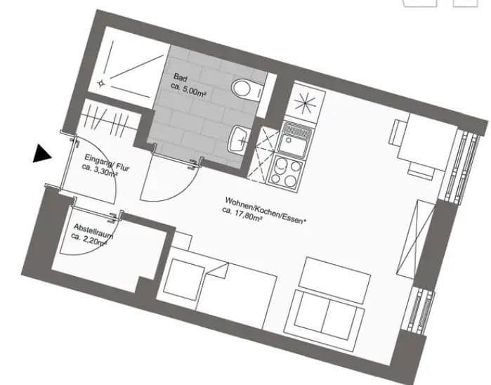 Pronájem bytu 1+1 29 m², Bramfelder Chaussee 253, Hamburg, Hamburg Pronájem bytu 1+1 29 m², Bramfelder Chaussee 253, Hamburg, Hamburg