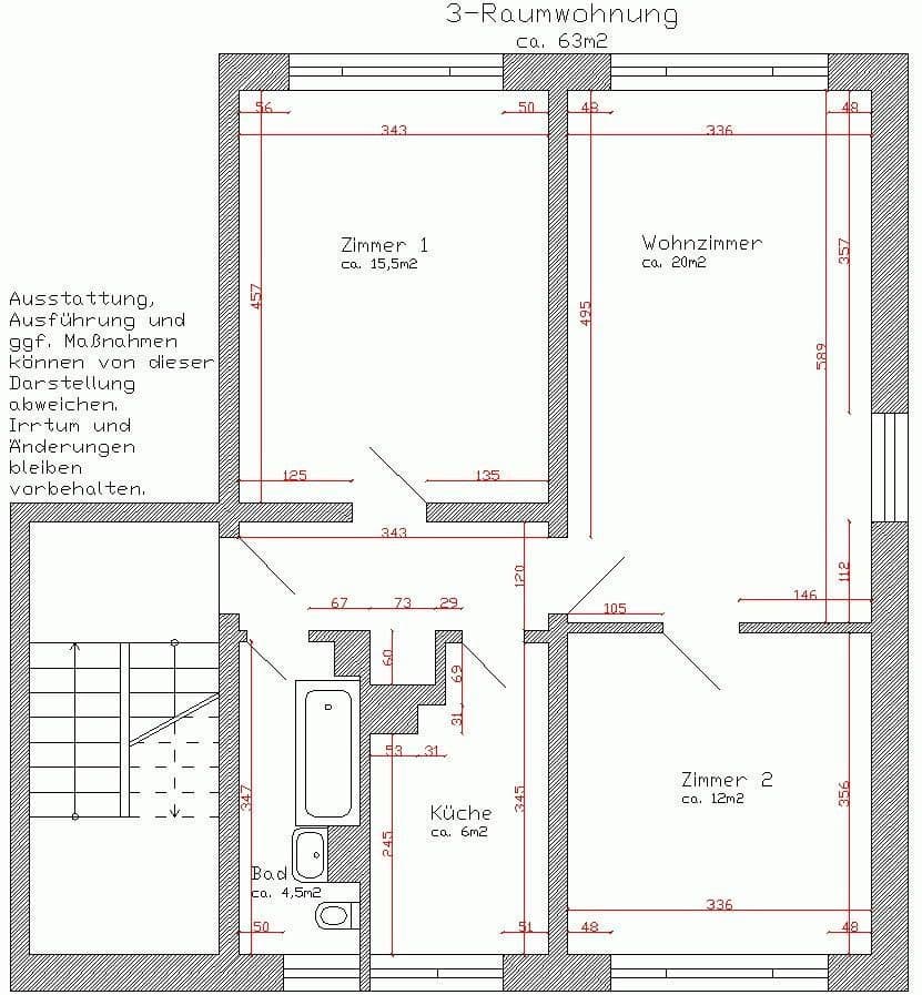 Pronájem bytu 3+1 63 m², Linzer Straße 45, Dessau-Roßlau, Sasko-Anhaltsko Pronájem bytu 3+1 63 m², Linzer Straße 45, Dessau-Roßlau, Sasko-Anhaltsko