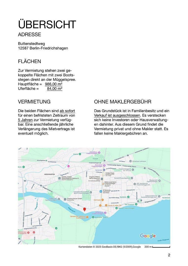 Pronájem pozemku 1.070 m², Buttenstedtweg, Berlin-Köpenick, Berlín Pronájem pozemku 1.070 m², Buttenstedtweg, Berlin-Köpenick, Berlín