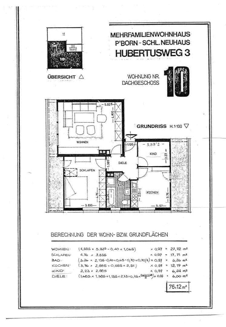 Pronájem bytu 3+1 77 m², Hubertusweg 3, Paderborn, Severní Porýní-Vestfálsko Pronájem bytu 3+1 77 m², Hubertusweg 3, Paderborn, Severní Porýní-Vestfálsko