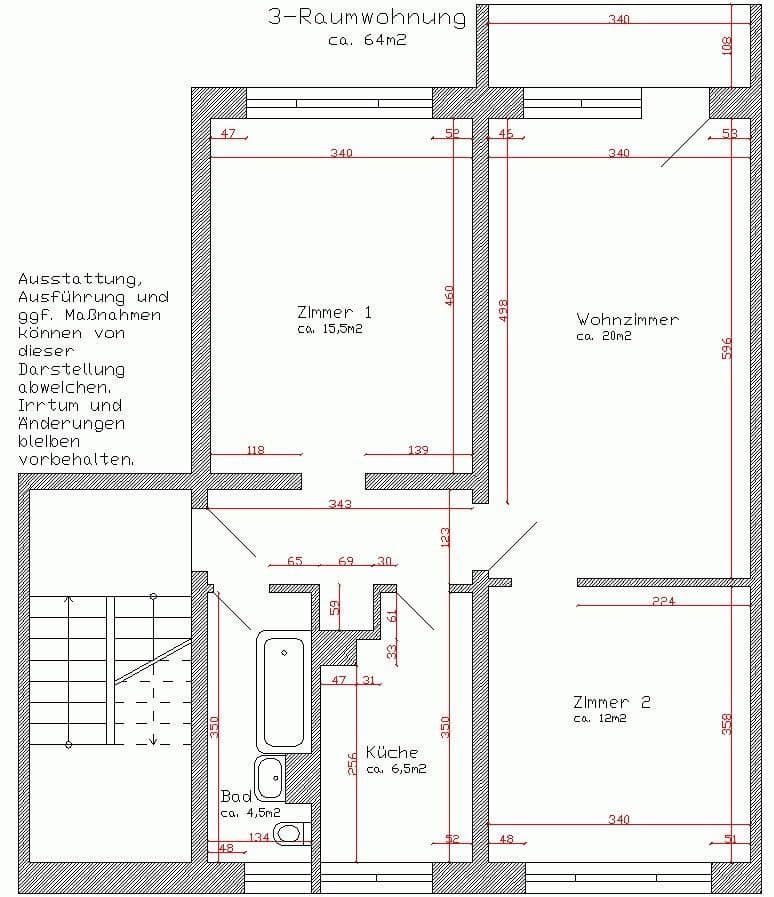 Pronájem bytu 3+1 64 m², Linzer Straße 41, Dessau-Roßlau, Sasko-Anhaltsko Pronájem bytu 3+1 64 m², Linzer Straße 41, Dessau-Roßlau, Sasko-Anhaltsko