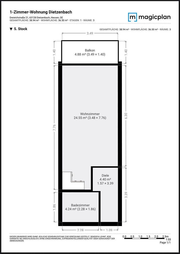 Pronájem bytu 1+1 37 m², Dreieichstraße 21, Dietzenbach, Hessen Pronájem bytu 1+1 37 m², Dreieichstraße 21, Dietzenbach, Hessen