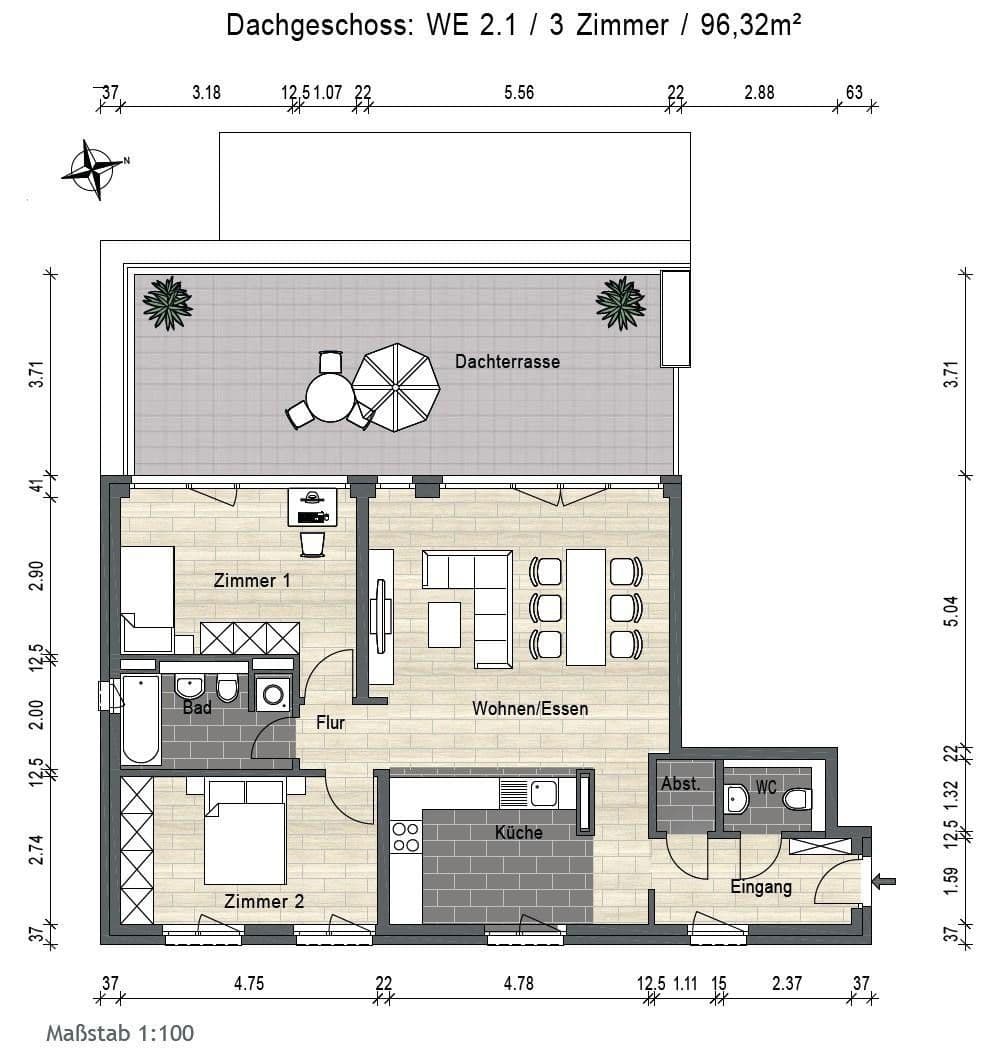 Pronájem bytu 3+1 97 m², Flakenstraße 24, Erkner, Braniborsko Pronájem bytu 3+1 97 m², Flakenstraße 24, Erkner, Braniborsko