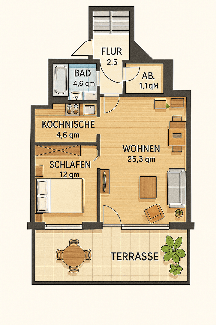 Prodej bytu 2+1 53 m², Oher Weg 28c, Glinde, Šlesvicko-Holštýnsko Prodej bytu 2+1 53 m², Oher Weg 28c, Glinde, Šlesvicko-Holštýnsko