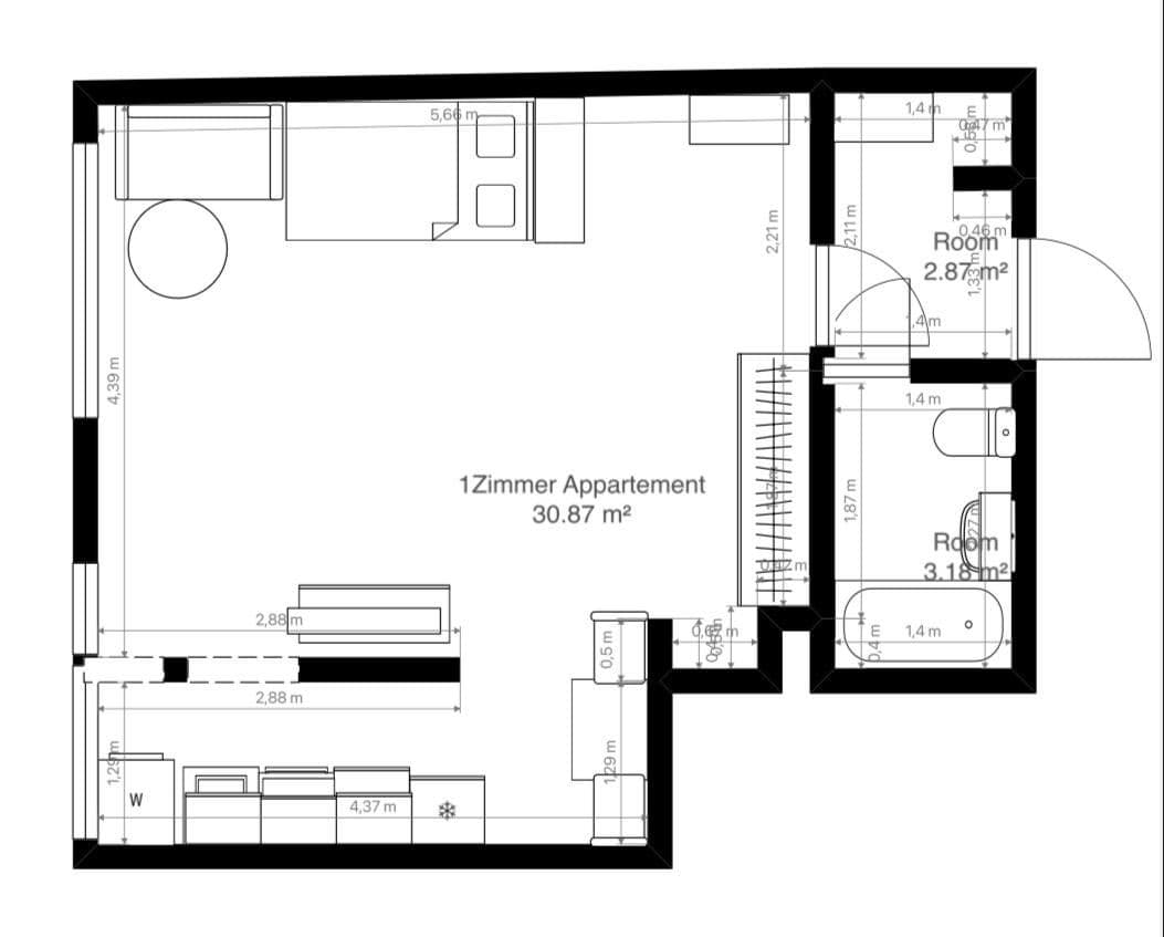 Pronájem bytu 1+1 36 m², Sperberstraße 19, Nürnberg, Bavorsko Pronájem bytu 1+1 36 m², Sperberstraße 19, Nürnberg, Bavorsko