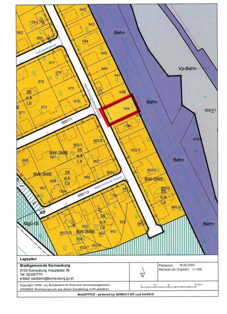 Prodej pozemku 460 m², Nordwestbahnstrasse 53a, Korneuburg, Dolní Rakousko Prodej pozemku 460 m², Nordwestbahnstrasse 53a, Korneuburg, Dolní Rakousko