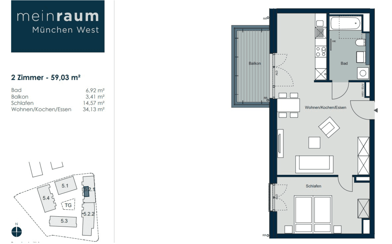 Pronájem bytu 2+1 59 m², Osterangerstraße 5, München Lochhausen, Bavorsko Pronájem bytu 2+1 59 m², Osterangerstraße 5, München Lochhausen, Bavorsko