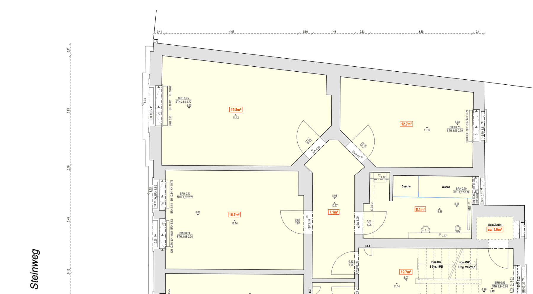 Pronájem bytu 3+1 69 m², Steinweg 26, Halle, Saale, Sasko-Anhaltsko Pronájem bytu 3+1 69 m², Steinweg 26, Halle, Saale, Sasko-Anhaltsko