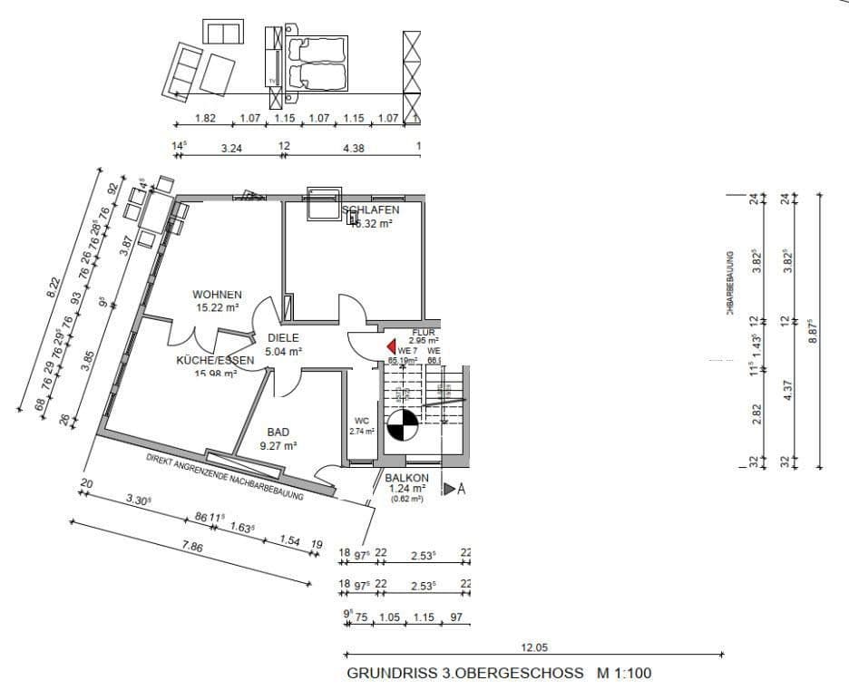 Prodej bytu 2+kk 66 m², Segelckestr. 50, Cuxhaven, Dolní Sasko Prodej bytu 2+kk 66 m², Segelckestr. 50, Cuxhaven, Dolní Sasko