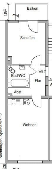 Pronájem bytu 2+1 43 m², Sperberstraße 19, Nürnberg, Bavorsko Pronájem bytu 2+1 43 m², Sperberstraße 19, Nürnberg, Bavorsko