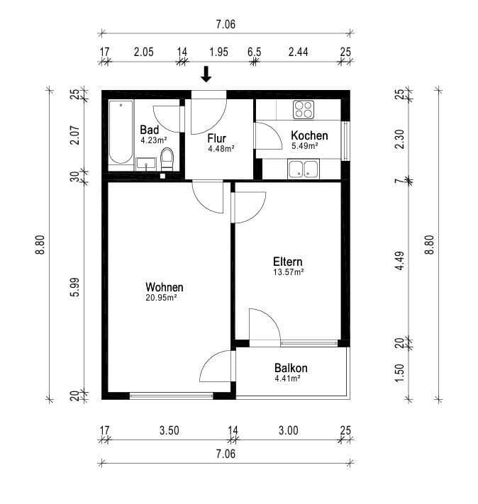 Pronájem bytu 2+1 51 m², Stuttgart Feuerbach, Bádensko-Württembersko Pronájem bytu 2+1 51 m², Stuttgart Feuerbach, Bádensko-Württembersko