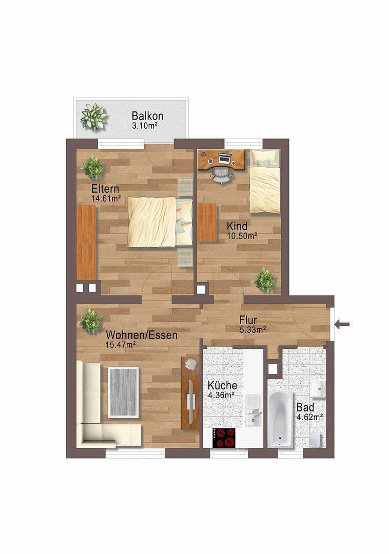 Prodej bytu 3+1 57 m², Donauwörtherstr. 91, Augsburg, Bavorsko Prodej bytu 3+1 57 m², Donauwörtherstr. 91, Augsburg, Bavorsko