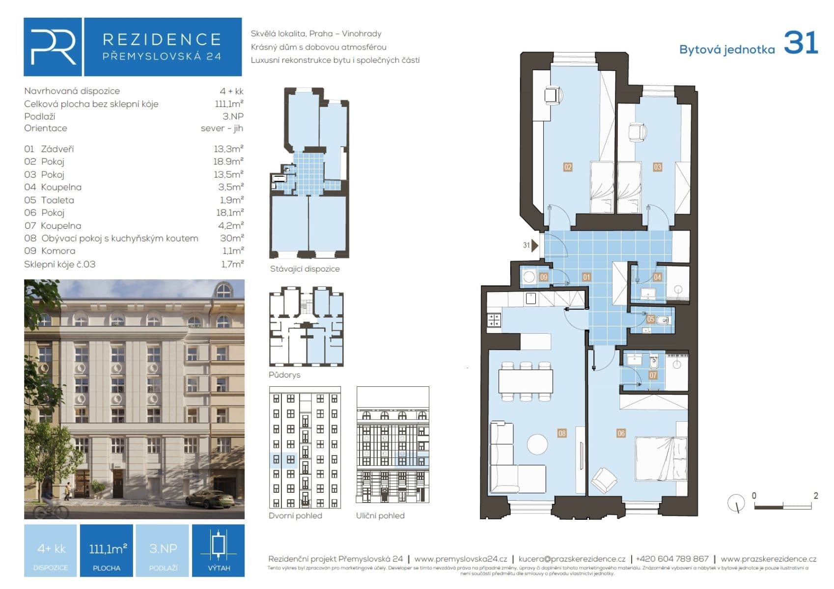 Prodej bytu 4+kk 108 m², Přemyslovská, Praha, Praha Prodej bytu 4+kk 108 m², Přemyslovská, Praha, Praha