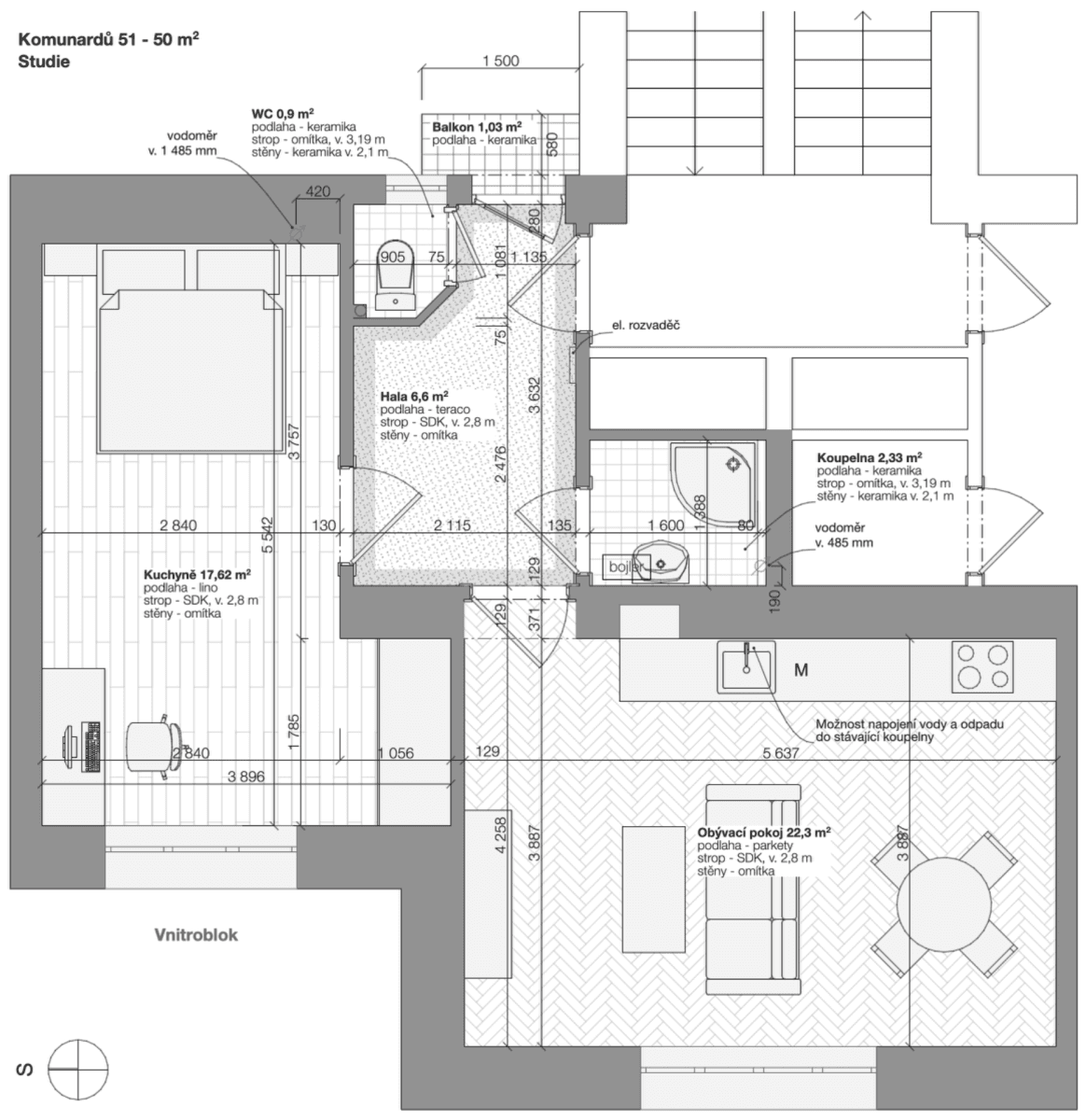Prodej bytu 2+kk 50 m², Komunardů, Praha, Praha Prodej bytu 2+kk 50 m², Komunardů, Praha, Praha