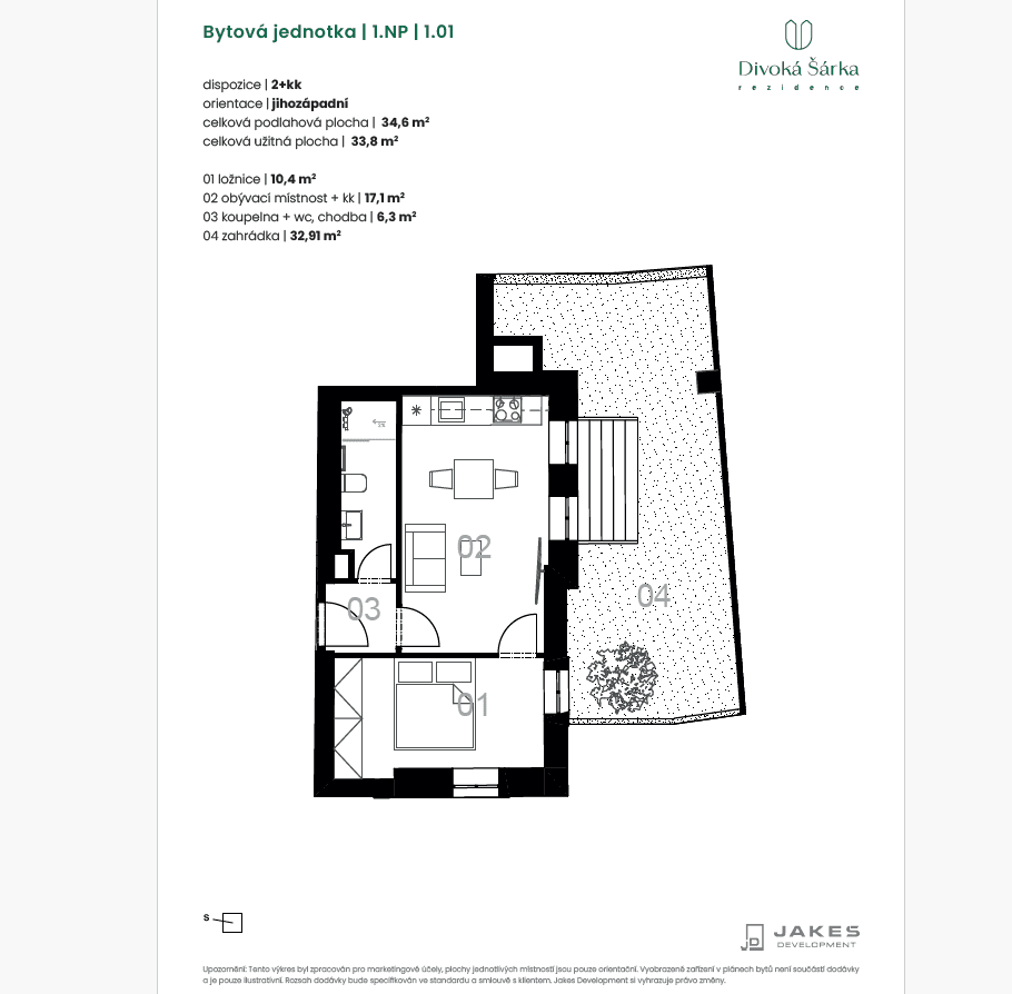 Pronájem bytu 2+kk 35 m², Jenečská, Praha, Praha Pronájem bytu 2+kk 35 m², Jenečská, Praha, Praha