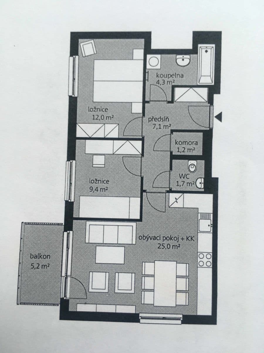 Prodej bytu 3+kk 66 m², Sedlářova, Praha, Praha Prodej bytu 3+kk 66 m², Sedlářova, Praha, Praha