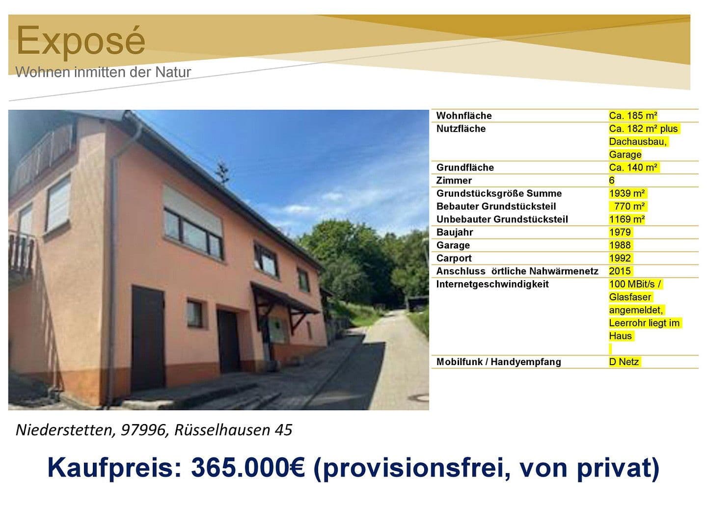 Prodej domu 185 m², pozemek 1.939 m², Rüsselhausen 45, Niederstetten, Bádensko-Württembersko Prodej domu 185 m², pozemek 1.939 m², Rüsselhausen 45, Niederstetten, Bádensko-Württembersko