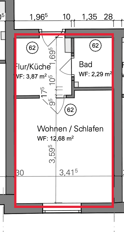 Pronájem bytu 1+1 19 m², Falkenstraße 33, München, Bavorsko Pronájem bytu 1+1 19 m², Falkenstraße 33, München, Bavorsko