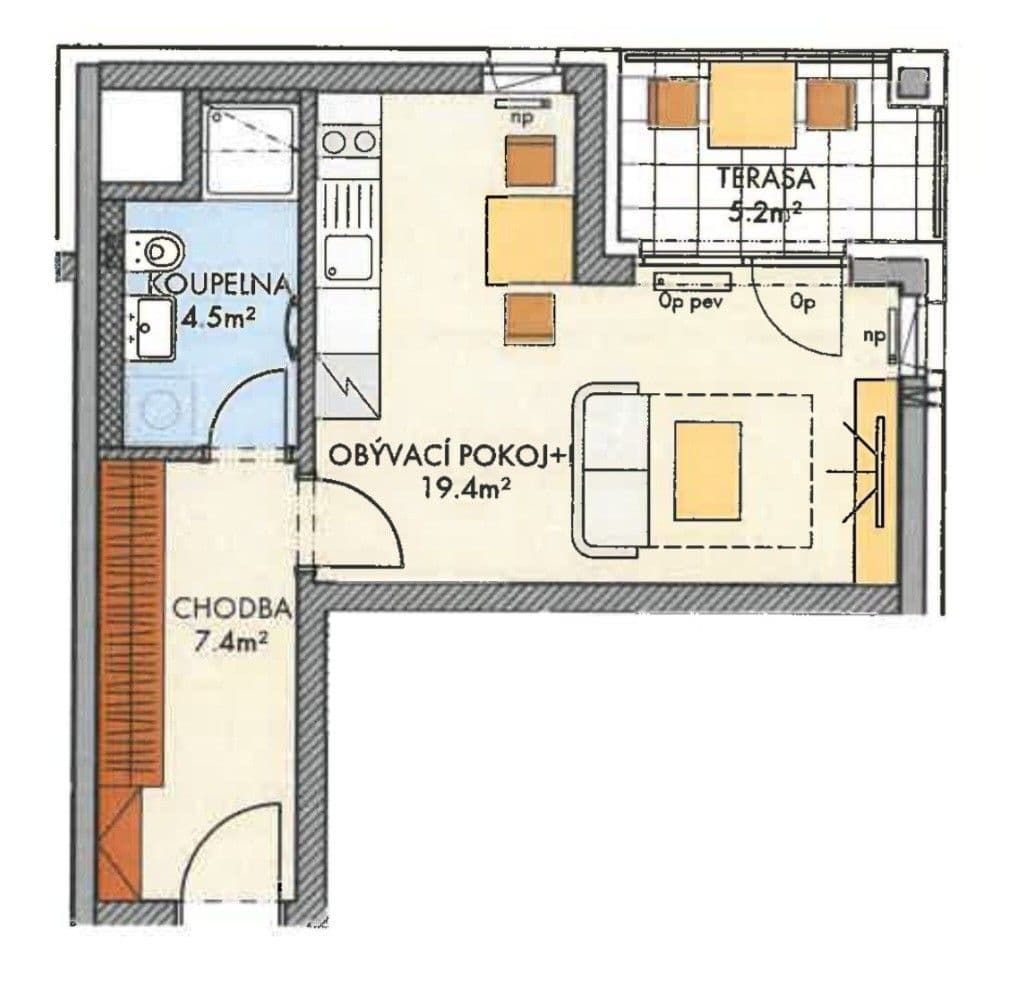 Pronájem bytu 1+kk 32 m², Stočesova, Praha, Praha Pronájem bytu 1+kk 32 m², Stočesova, Praha, Praha