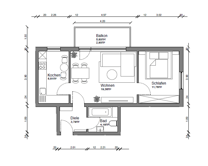 Pronájem bytu 2+1 50 m², Schäferstraße 16, Mönchengladbach, Severní Porýní-Vestfálsko Pronájem bytu 2+1 50 m², Schäferstraße 16, Mönchengladbach, Severní Porýní-Vestfálsko