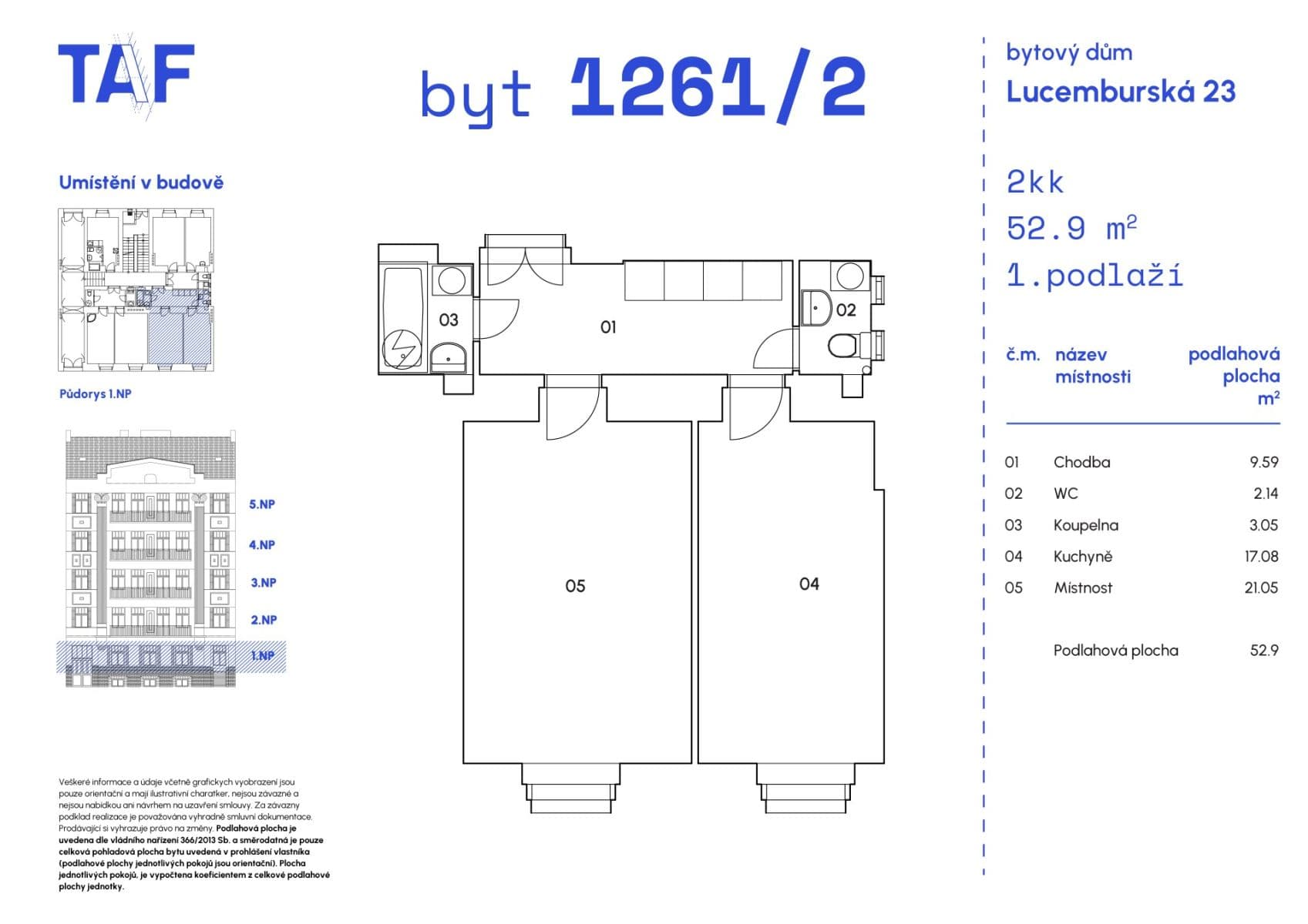 Prodej bytu 2+kk 53 m², Lucemburská, Praha, Praha Prodej bytu 2+kk 53 m², Lucemburská, Praha, Praha