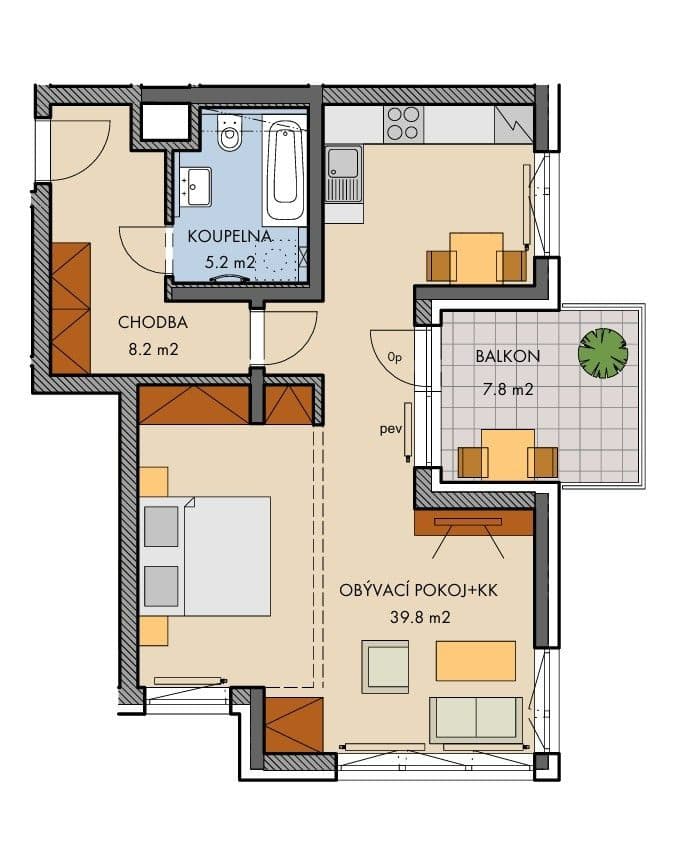 Pronájem bytu 2+kk 55 m², Honzíkova, Praha, Praha Pronájem bytu 2+kk 55 m², Honzíkova, Praha, Praha