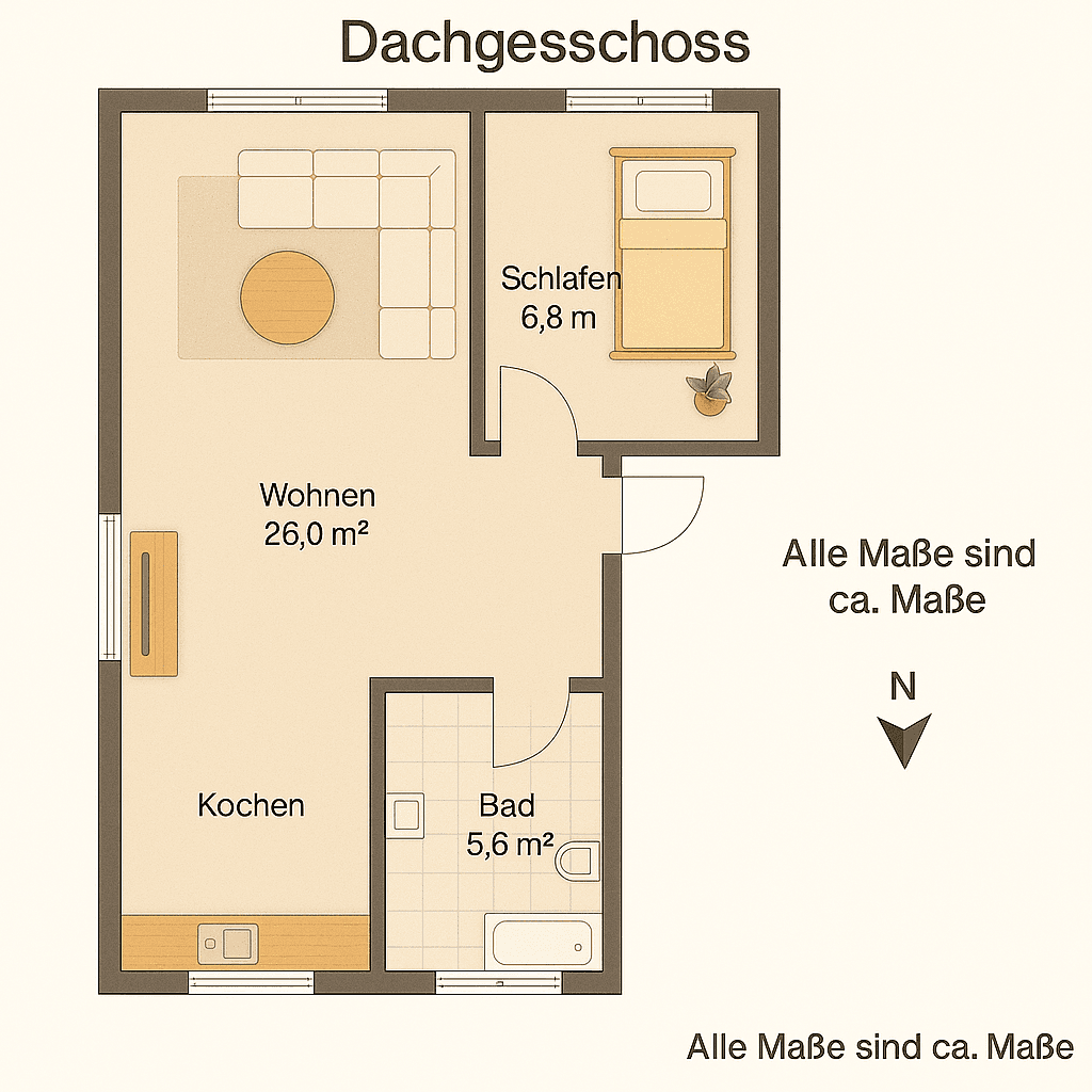 Pronájem bytu 2+1 35 m², An der Kleinbahn 24, Nossen, Sasko Pronájem bytu 2+1 35 m², An der Kleinbahn 24, Nossen, Sasko