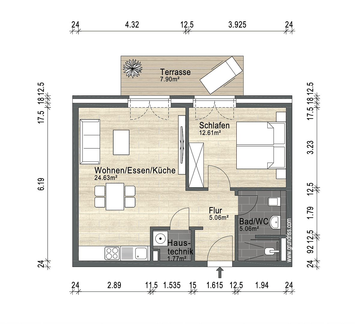 Pronájem bytu 2+1 53 m², Papendorfer Str. 7a, Brunsbek, Šlesvicko-Holštýnsko Pronájem bytu 2+1 53 m², Papendorfer Str. 7a, Brunsbek, Šlesvicko-Holštýnsko