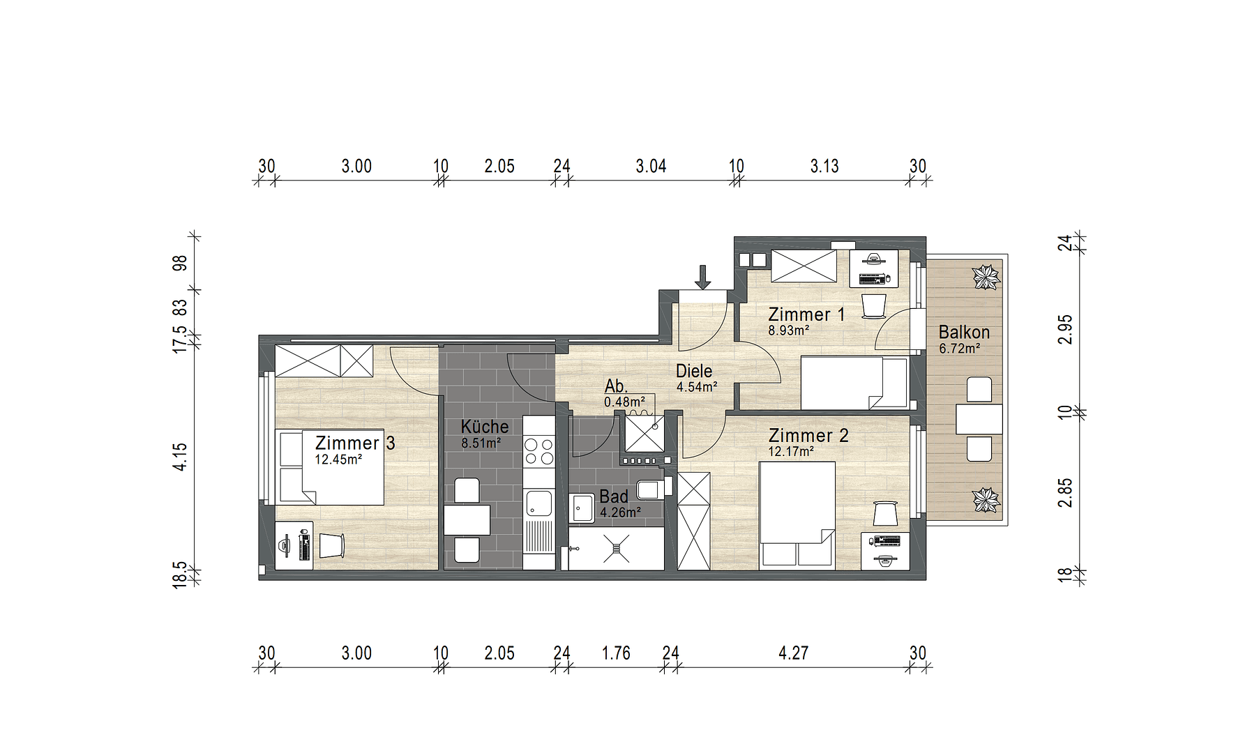 Prodej bytu 3+1 55 m², Köln, Severní Porýní-Vestfálsko Prodej bytu 3+1 55 m², Köln, Severní Porýní-Vestfálsko