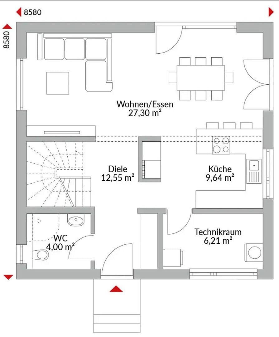 Prodej domu 118 m², pozemek 1 m², GRUNDSTÜCK 800M GRAZ EXKLUSIV NUR FÜR DANWOOD-HAUSBAU, Hart bei Graz, Štýrsko Prodej domu 118 m², pozemek 1 m², GRUNDSTÜCK 800M GRAZ EXKLUSIV NUR FÜR DANWOOD-HAUSBAU, Hart bei Graz, Štýrsko