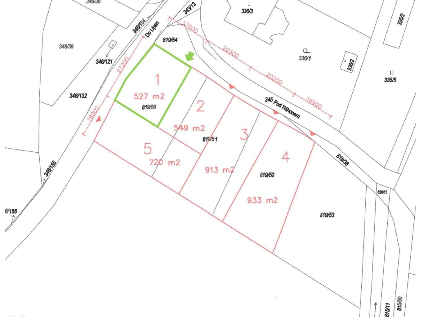 Prodej pozemku 527 m², Pod Náhonem, Praha, Praha Prodej pozemku 527 m², Pod Náhonem, Praha, Praha