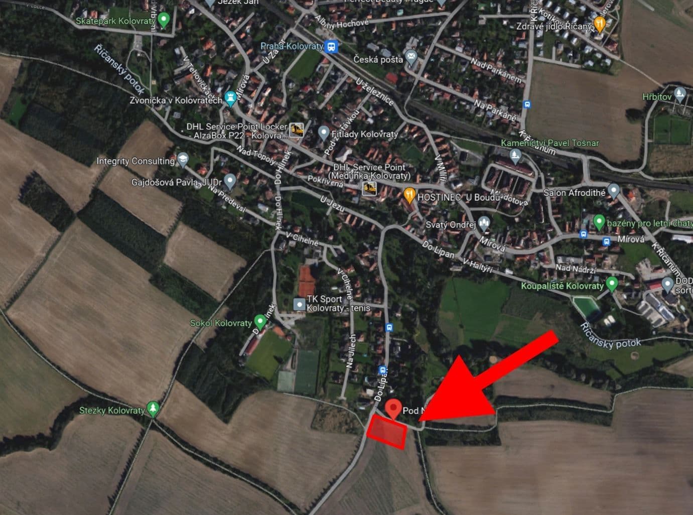 Prodej pozemku 527 m², Pod Náhonem, Praha, Praha Prodej pozemku 527 m², Pod Náhonem, Praha, Praha