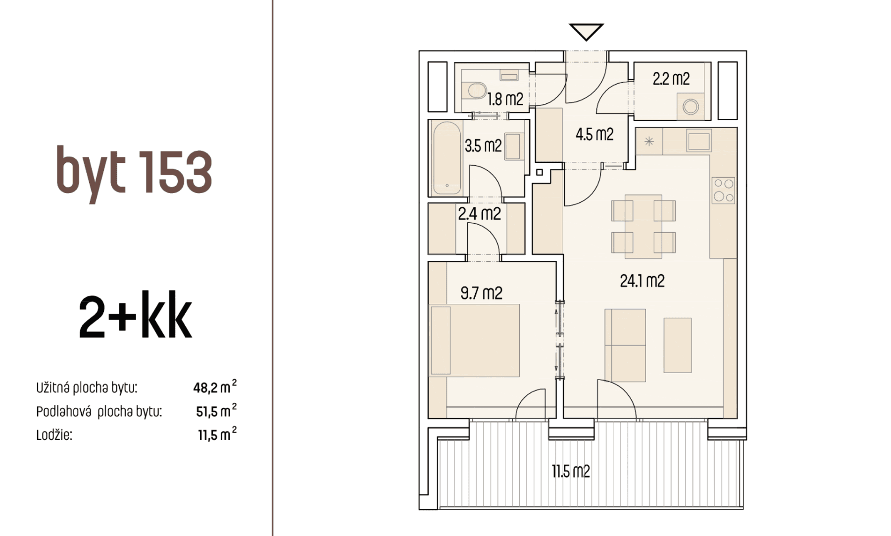 Pronájem bytu 2+kk 63 m², U Červeného mlýna, Brno, Jihomoravský kraj Pronájem bytu 2+kk 63 m², U Červeného mlýna, Brno, Jihomoravský kraj