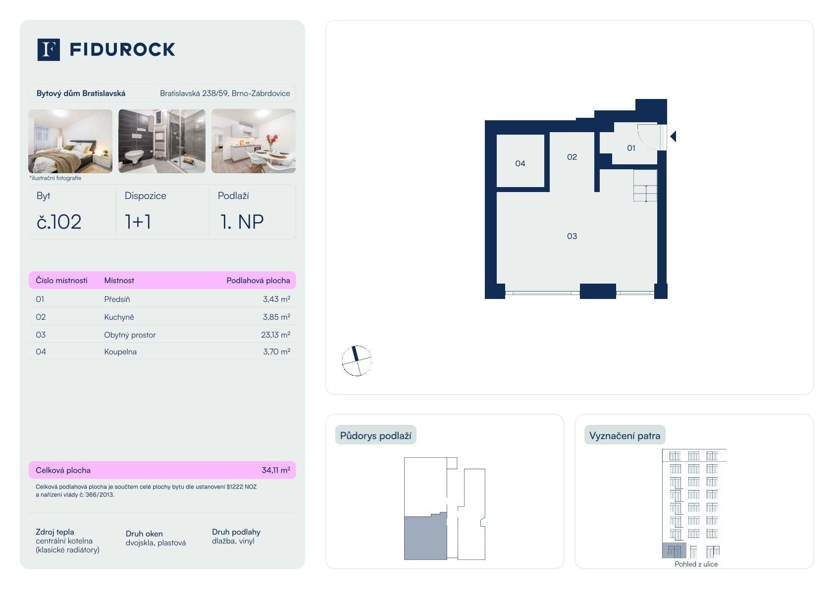 Prodej bytu 1+kk 32 m², Bratislavská, Brno, Jihomoravský kraj Prodej bytu 1+kk 32 m², Bratislavská, Brno, Jihomoravský kraj