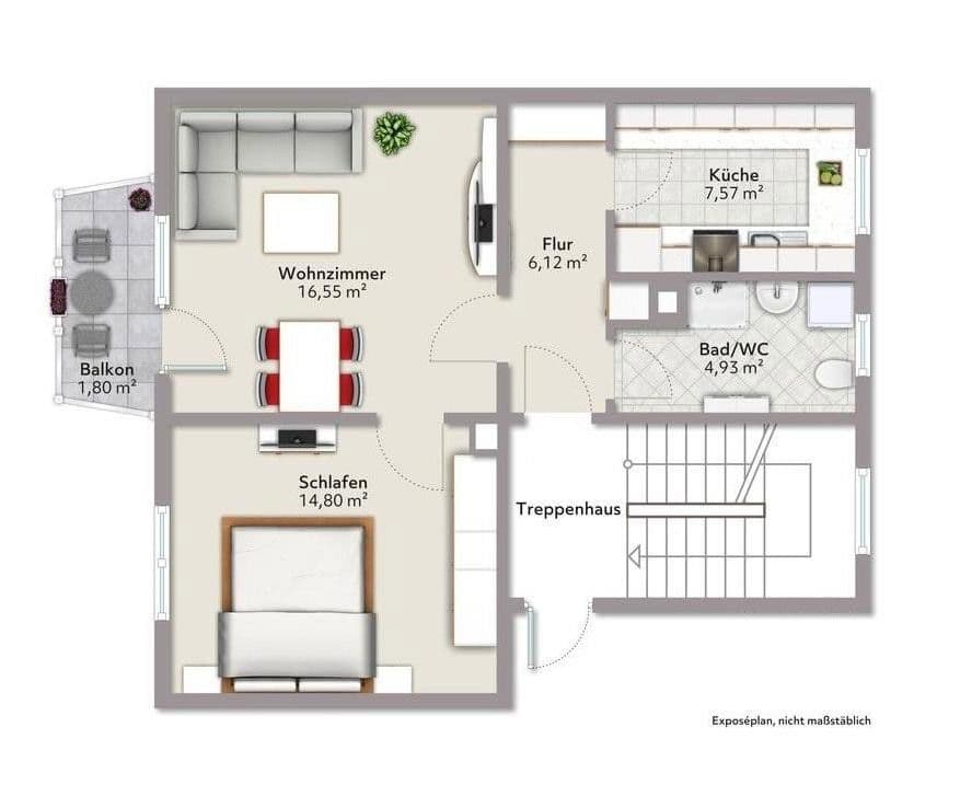 Pronájem bytu 2+1 52 m², Brunnenstraße 46a, Augsburg, Bavorsko Pronájem bytu 2+1 52 m², Brunnenstraße 46a, Augsburg, Bavorsko