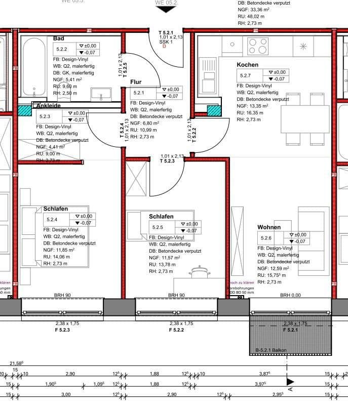 Pronájem bytu 3+1 69 m², Hof, Bavorsko Pronájem bytu 3+1 69 m², Hof, Bavorsko