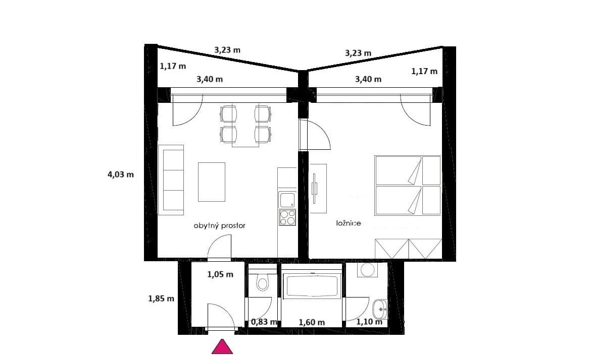 Pronájem bytu 2+kk 43 m², Heyrovského, Plzeň, Plzeňský kraj Pronájem bytu 2+kk 43 m², Heyrovského, Plzeň, Plzeňský kraj