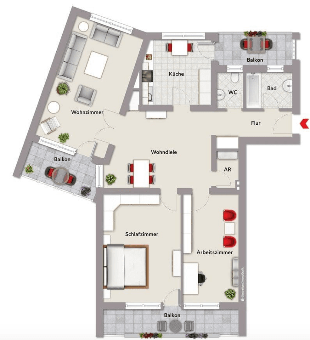 Prodej bytu 3+kk 108 m², Gudrunstraße 32, Nürnberg, Bavorsko Prodej bytu 3+kk 108 m², Gudrunstraße 32, Nürnberg, Bavorsko