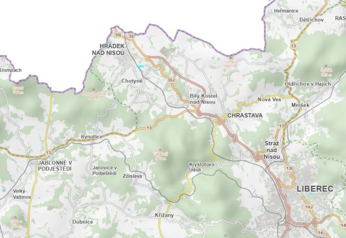 Prodej pozemku 86.060 m², Chotyně, Liberecký kraj Prodej pozemku 86.060 m², Chotyně, Liberecký kraj