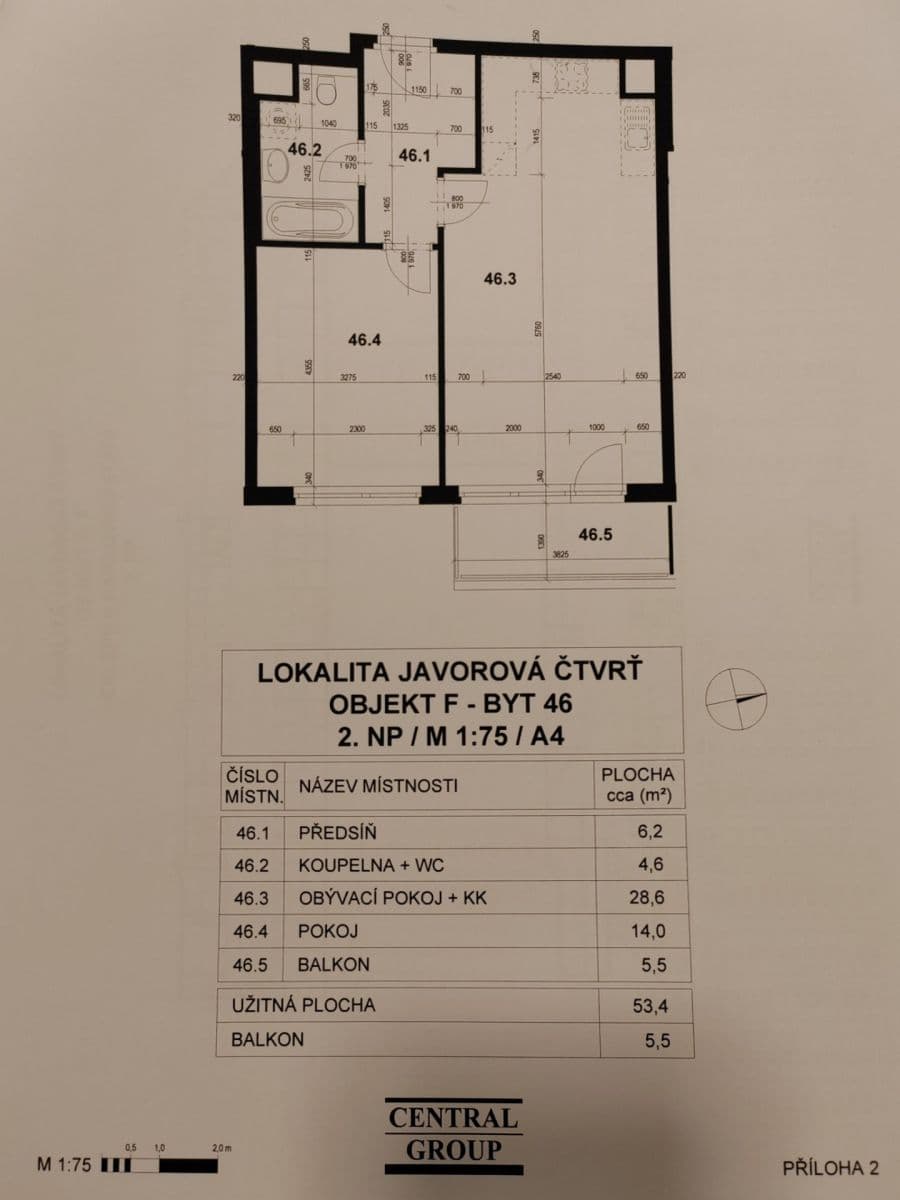 Pronájem bytu 2+kk 56 m², Modenská, Praha, Praha Pronájem bytu 2+kk 56 m², Modenská, Praha, Praha