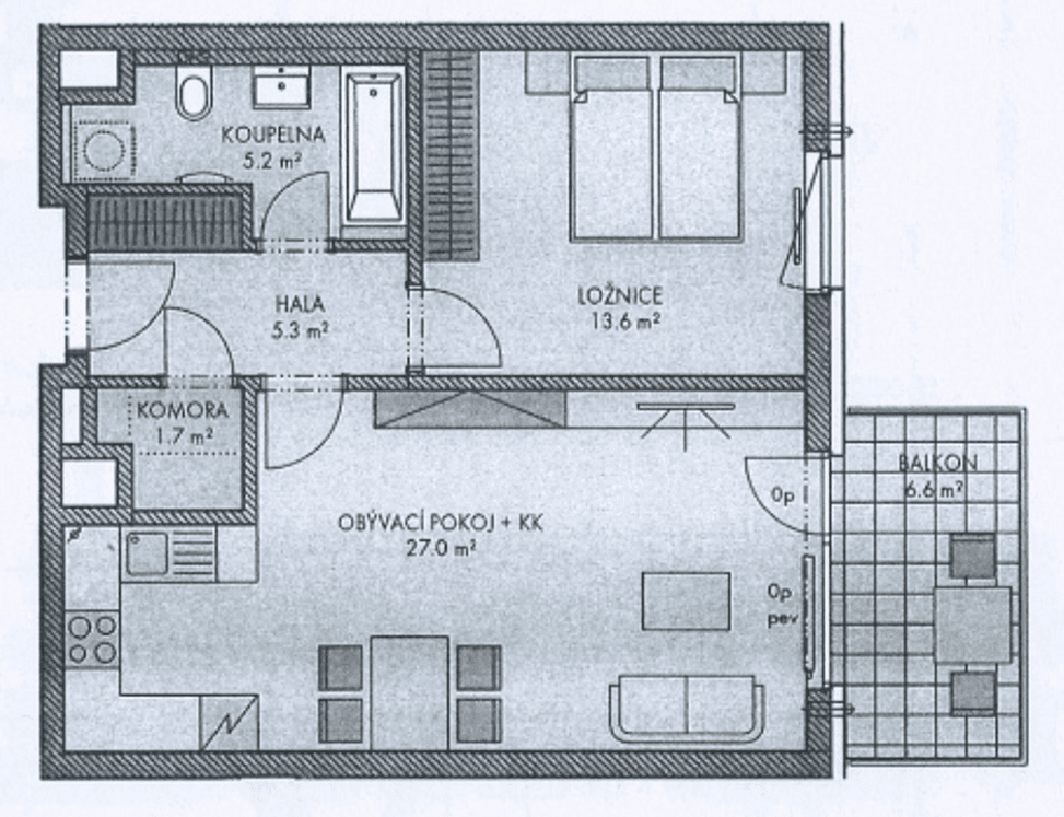 Pronájem bytu 2+kk 55 m², Čakovická, Praha, Praha Pronájem bytu 2+kk 55 m², Čakovická, Praha, Praha