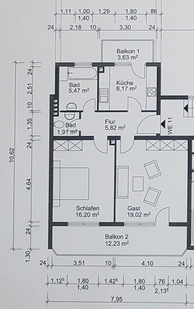 Pronájem bytu 2+1 64 m², Römerstr. 13, Worms, Porýní-Falc Pronájem bytu 2+1 64 m², Römerstr. 13, Worms, Porýní-Falc