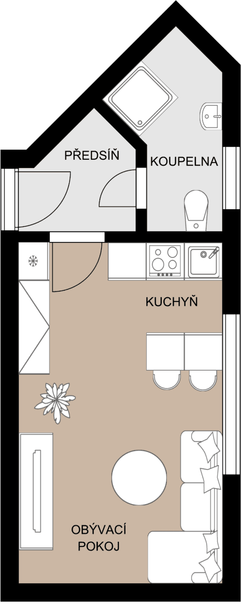 Prodej bytu 1+kk 22 m², náměstí Hrdinů, Praha, Praha Prodej bytu 1+kk 22 m², náměstí Hrdinů, Praha, Praha