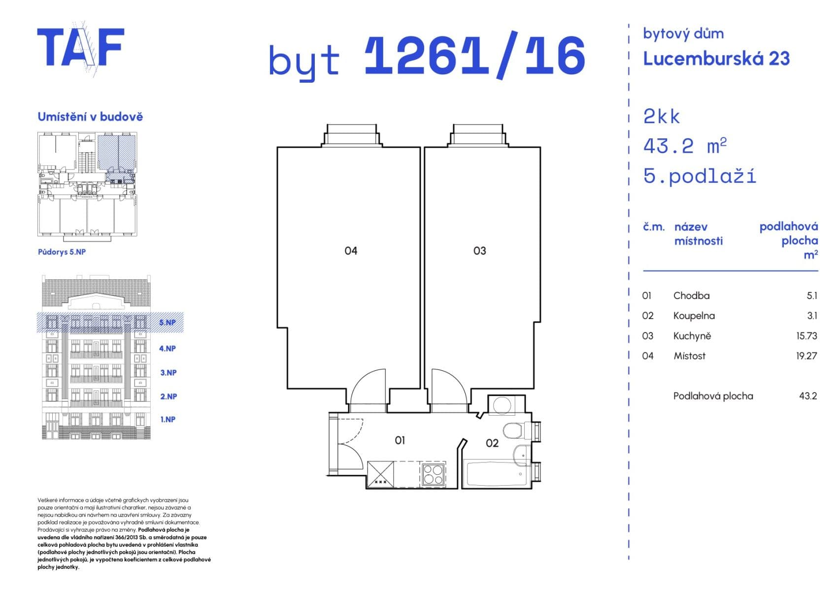 Prodej bytu 2+kk 43 m², Lucemburská, Praha, Praha Prodej bytu 2+kk 43 m², Lucemburská, Praha, Praha